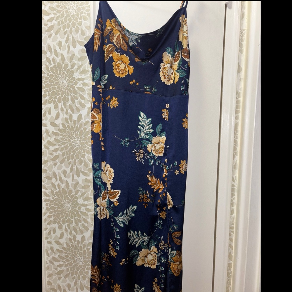 Floral Navy Blue Slip Dress